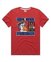 Homage Men's and Women's Vj Edgecombe Red Philadelphia 76ers Nba Jam Tri-Blend T-Shirt