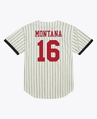 Mitchell & Ness Men's Joe Montana Cream San Francisco 49ers Name Number Mesh Fashion Jersey