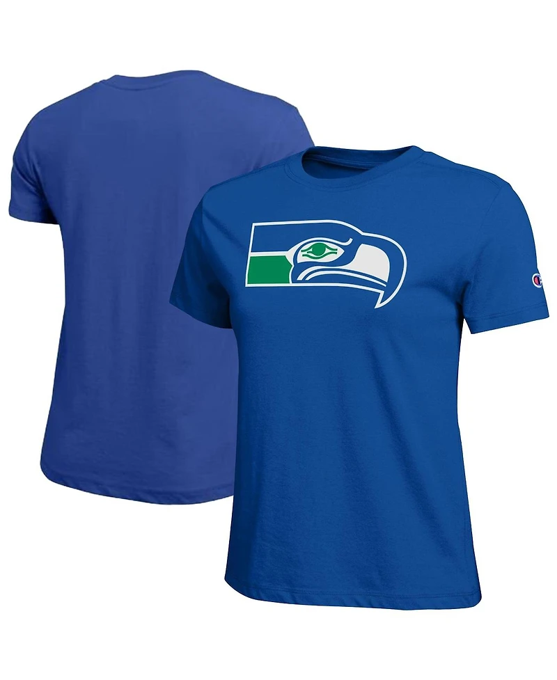 Champion Women's Royal Seattle Seahawks Logo T-Shirt