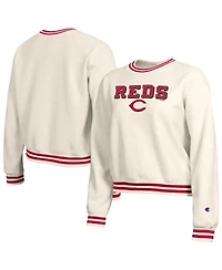 Champion Women's Cream Cincinnati Reds Reverse Weave Sweatshirt