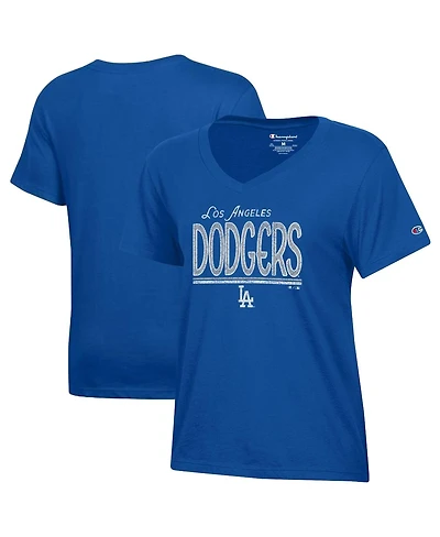 Champion Women's Royal Los Angeles Dodgers Core V-Neck T-Shirt