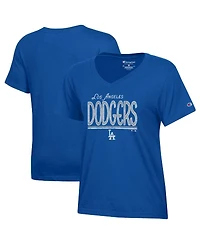 Champion Women's Royal Los Angeles Dodgers Core V-Neck T-Shirt