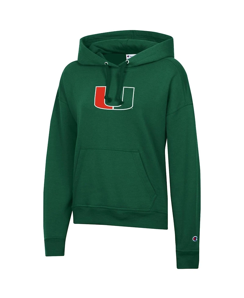 Champion Women's Green Miami Hurricanes Powerblend Fleece Hoodie
