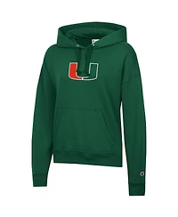 Champion Women's Green Miami Hurricanes Powerblend Fleece Hoodie