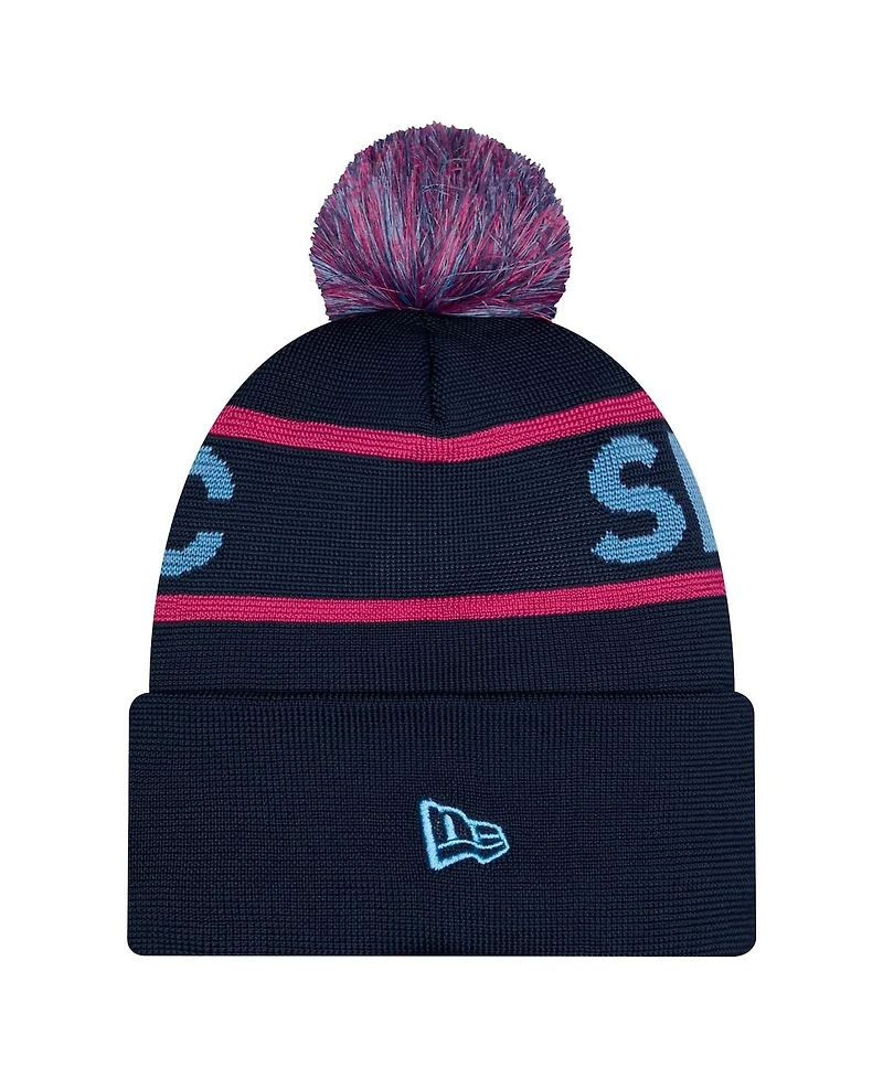 New Era Men's Navy Sporting Kansas City 2026 Jersey Hook Cuffed Pom Knit Hat