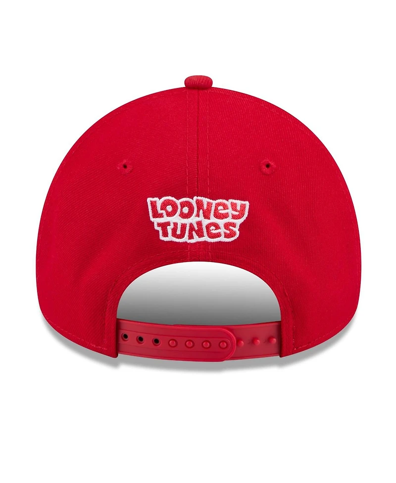 New Era Big Boys and Girls Red Los Angeles Angels Looney Tunes A-Frame 9FORTY Adjustable Hat