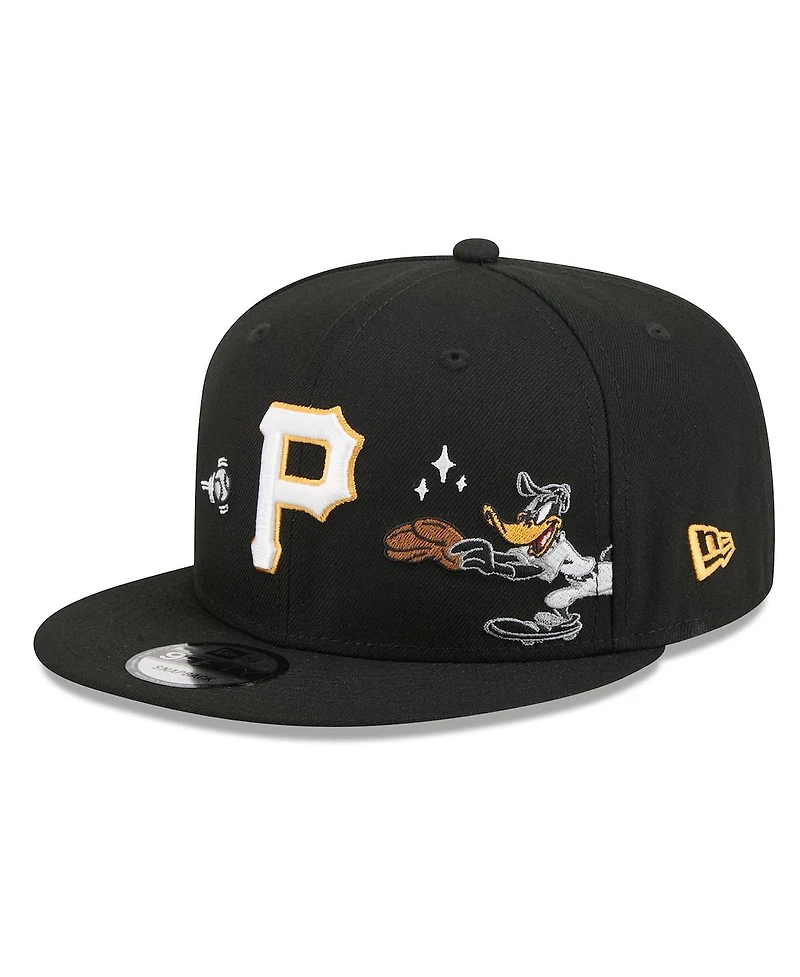 New Era Men's Black Pittsburgh Pirates Looney Tunes Daffy Duck 9FIFTY Snapback Hat