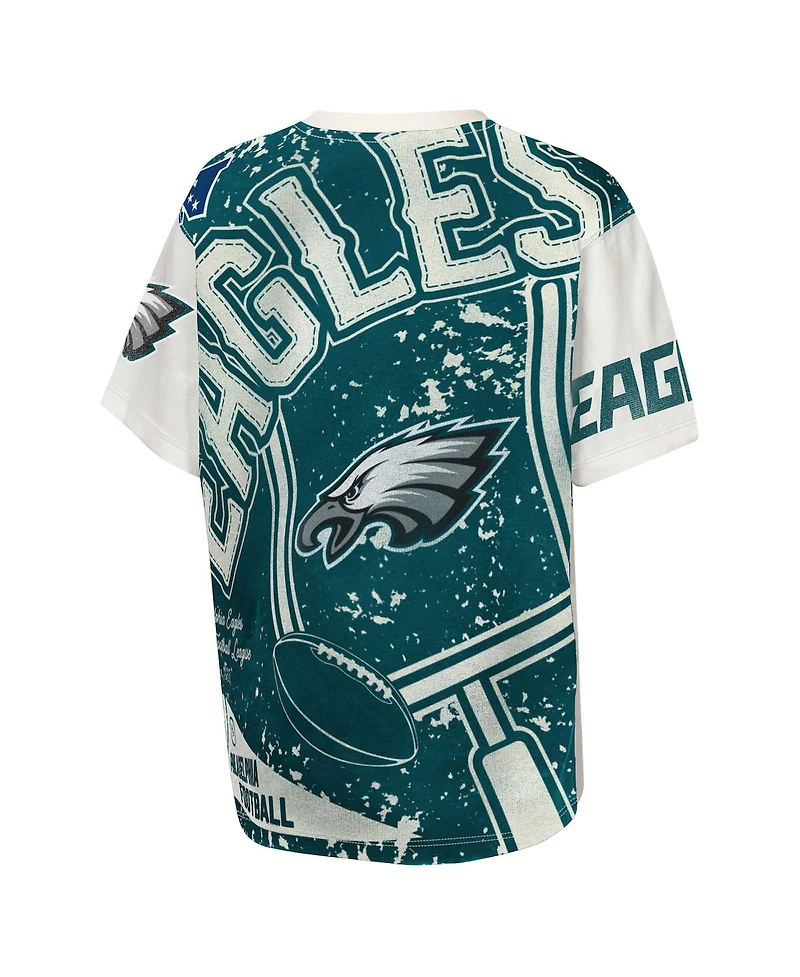 Outerstuff Big Boys and Girls Cream Philadelphia Eagles Top Player T-Shirt
