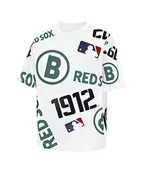 Outerstuff Big Boys and Girls White Boston Red Sox Circus Catch T-Shirt