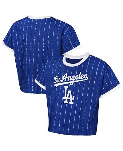 Outerstuff Big Girls Royal Los Angeles Dodgers Tech Keeper Fashion T-Shirt
