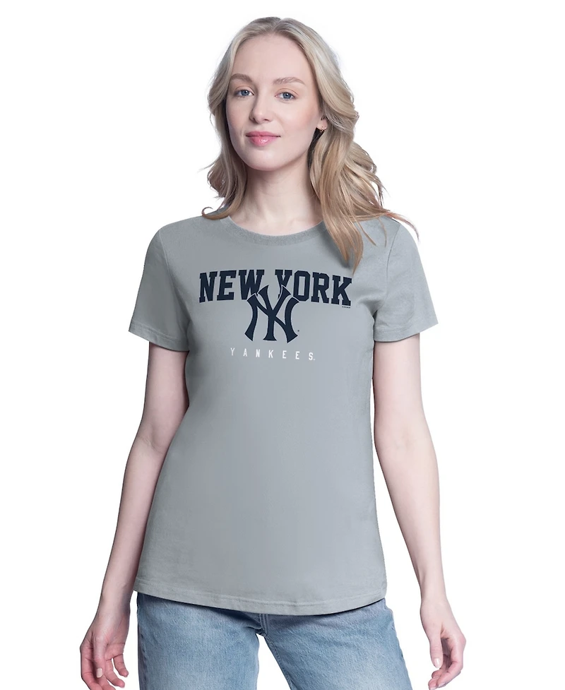 G-iii 4Her by Carl Banks Women's 2- Pack Navy/Heather Gray New York Yankees T-Shirt