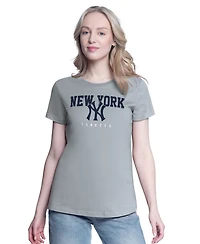 G-iii 4Her by Carl Banks Women's 2- Pack Navy/Heather Gray New York Yankees T-Shirt