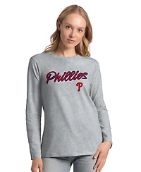 G-iii 4Her by Carl Banks Women's Red/Heather Gray Philadelphia Phillies Short-Sleeve and Long-Sleeve T-Shirt