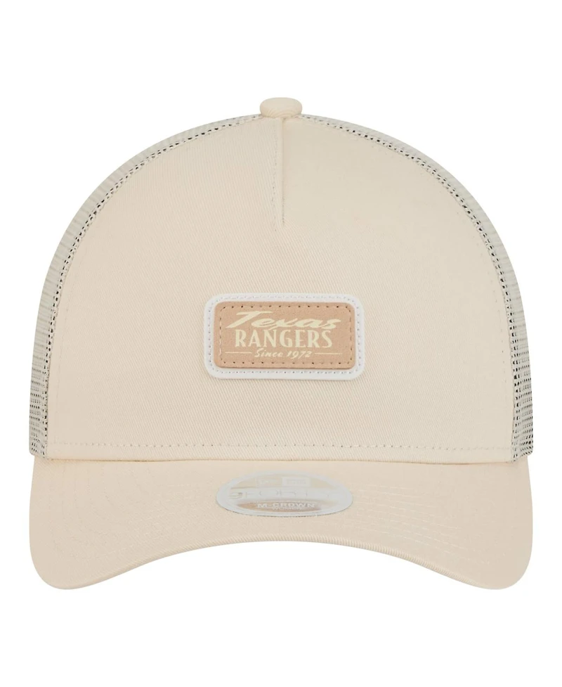 New Era Women's Light Beige Texas Rangers Tonal Patch 9FORTY M-Crown A-Frame Trucker Adjustable Hat