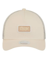 New Era Women's Light Beige Texas Rangers Tonal Patch 9FORTY M-Crown A-Frame Trucker Adjustable Hat