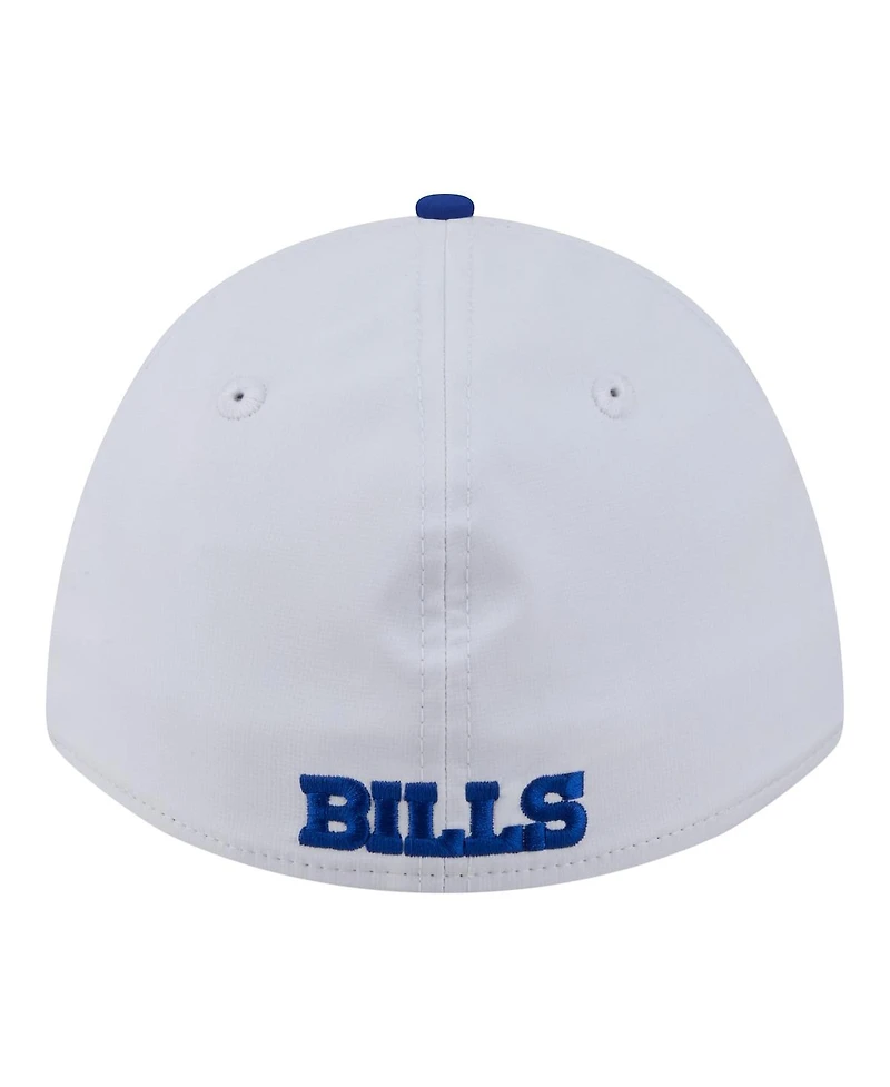 New Era Men's White/Royal Buffalo Bills Patch 39THIRTY A-Frame M-Crown Perforated Flex Hat