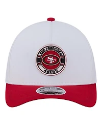 New Era Men's White/Scarlet San Francisco 49ers Patch 39THIRTY A-Frame M-Crown Perforated Flex Hat