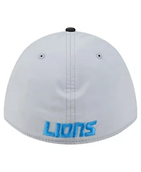 New Era Men's Silver/Black Detroit Lions Rope M-Crown A-Frame 39THIRTY Flex Hat