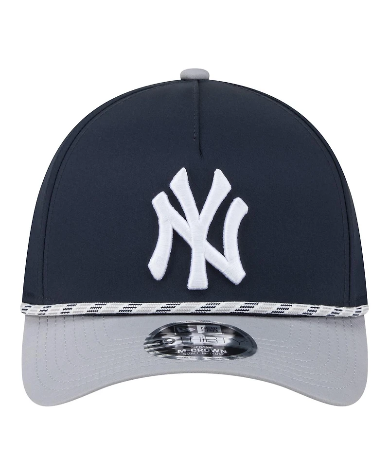 New Era Men's Navy/Gray York Yankees Rope M-Crown A-Frame 39THIRTY Flex Hat