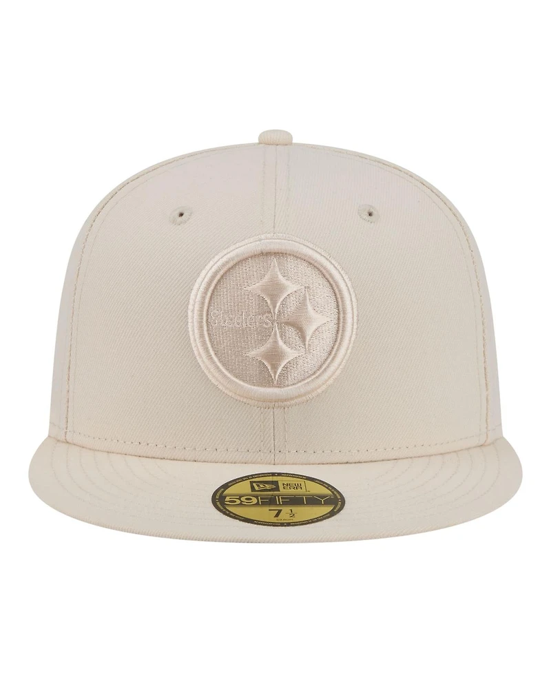 New Era Men's Cream Pittsburgh Steelers Color Pack 59FIFTY Fitted Hat