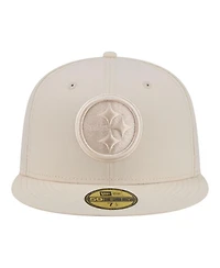 New Era Men's Cream Pittsburgh Steelers Color Pack 59FIFTY Fitted Hat