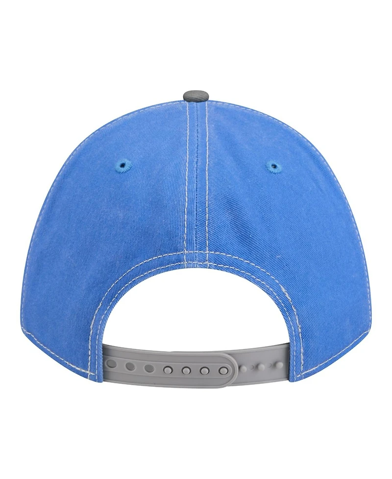 New Era Men's Blue/Gray Detroit Lions 9FORTY Felt A-Frame Adjustable Hat