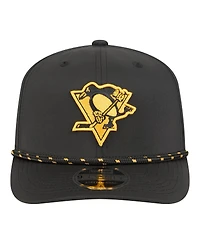 New Era Men's Black Pittsburgh Penguins Sport Vented 9SEVENTY Rope Adjustable Hat