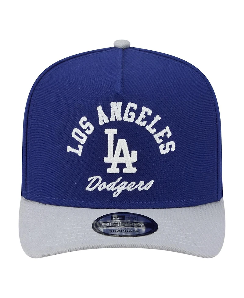 New Era Men's Royal/Gray Los Angeles Dodgers Arched A-Frame 9FIFTY Adjustable Hat