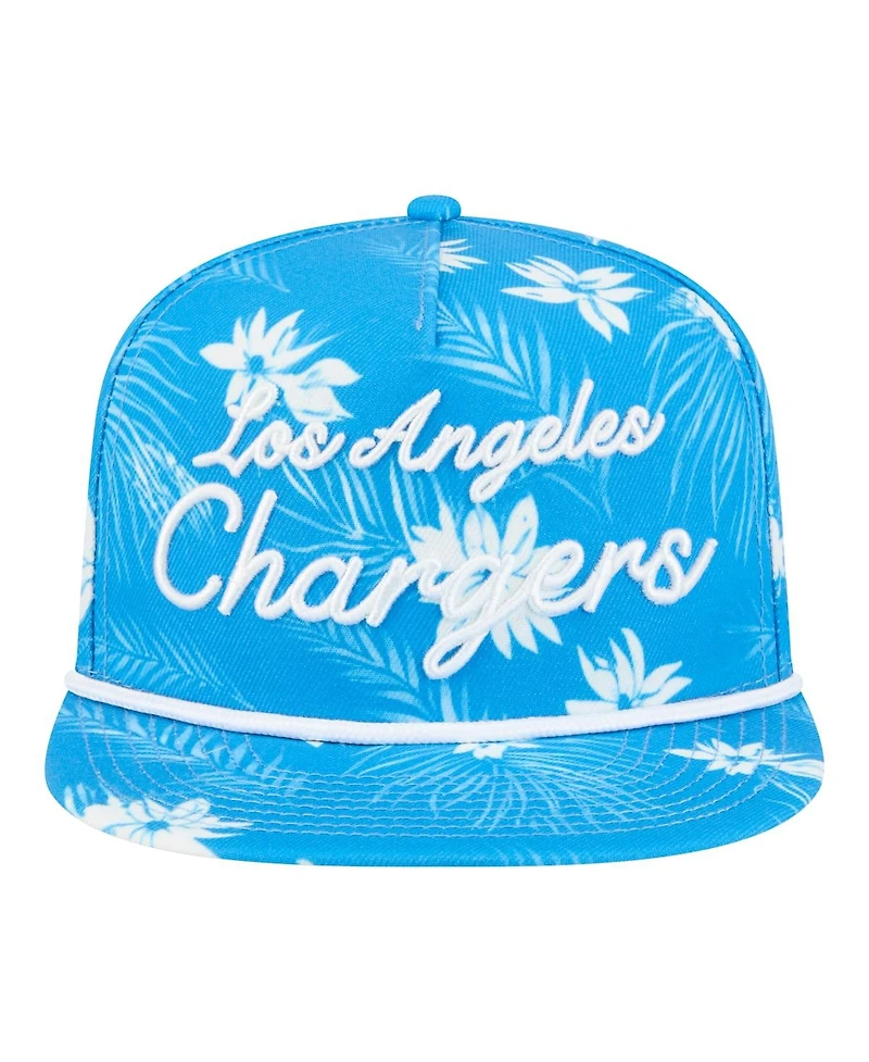 New Era Men's Powder Blue Los Angeles Chargers Palm Print A-Frame 9FIFTY Snapback Hat