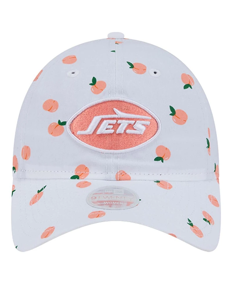 New Era Women's White New York Jets Fruit Pattern 9TWENTY Adjustable Hat