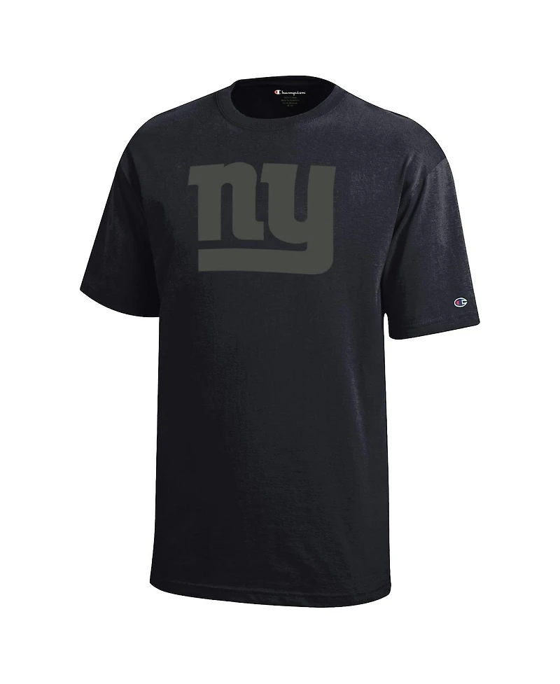 Champion Big Boys and Girls Black New York Giants Tonal T-Shirt