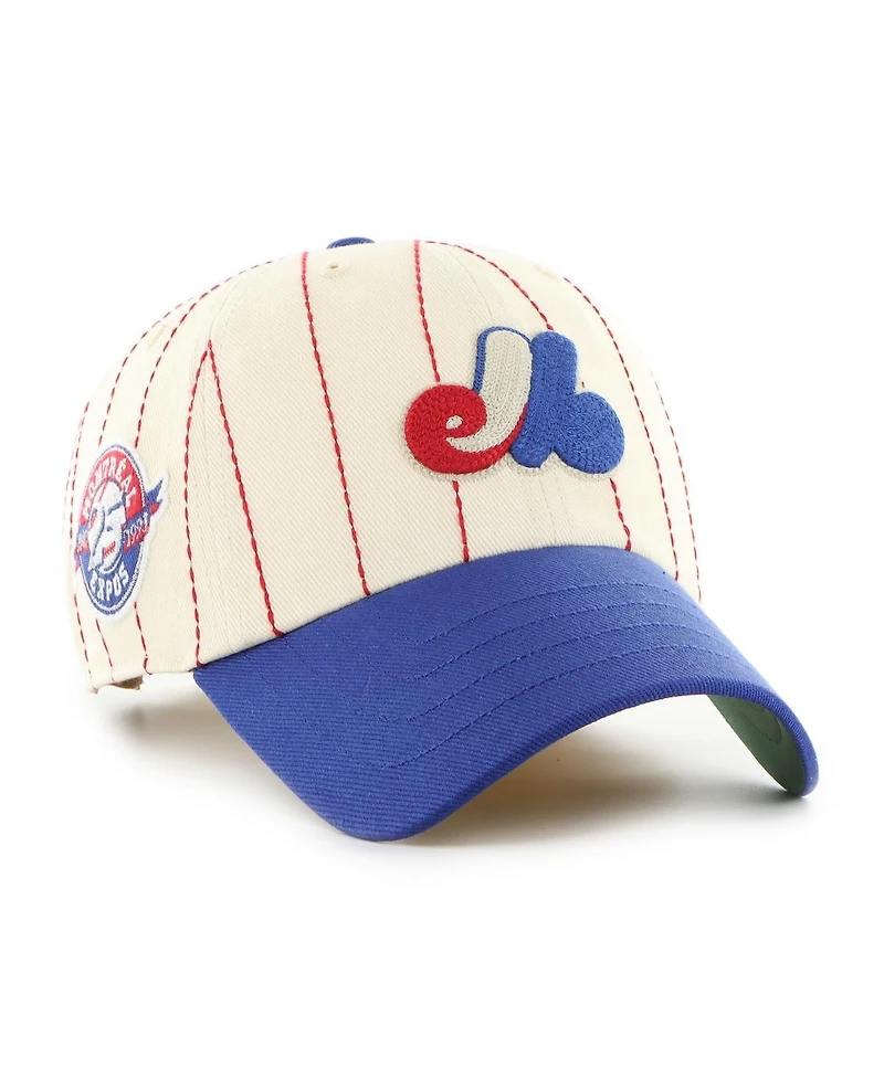 '47 Brand Men's x Rawlings Natural/Royal Montreal Expos Pinstripe Clean Up Adjustable Hat