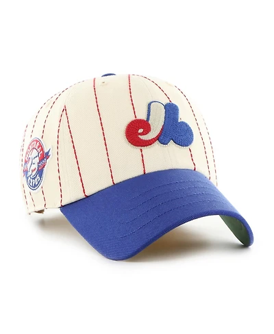 '47 Brand Men's x Rawlings Natural/Royal Montreal Expos Pinstripe Clean Up Adjustable Hat