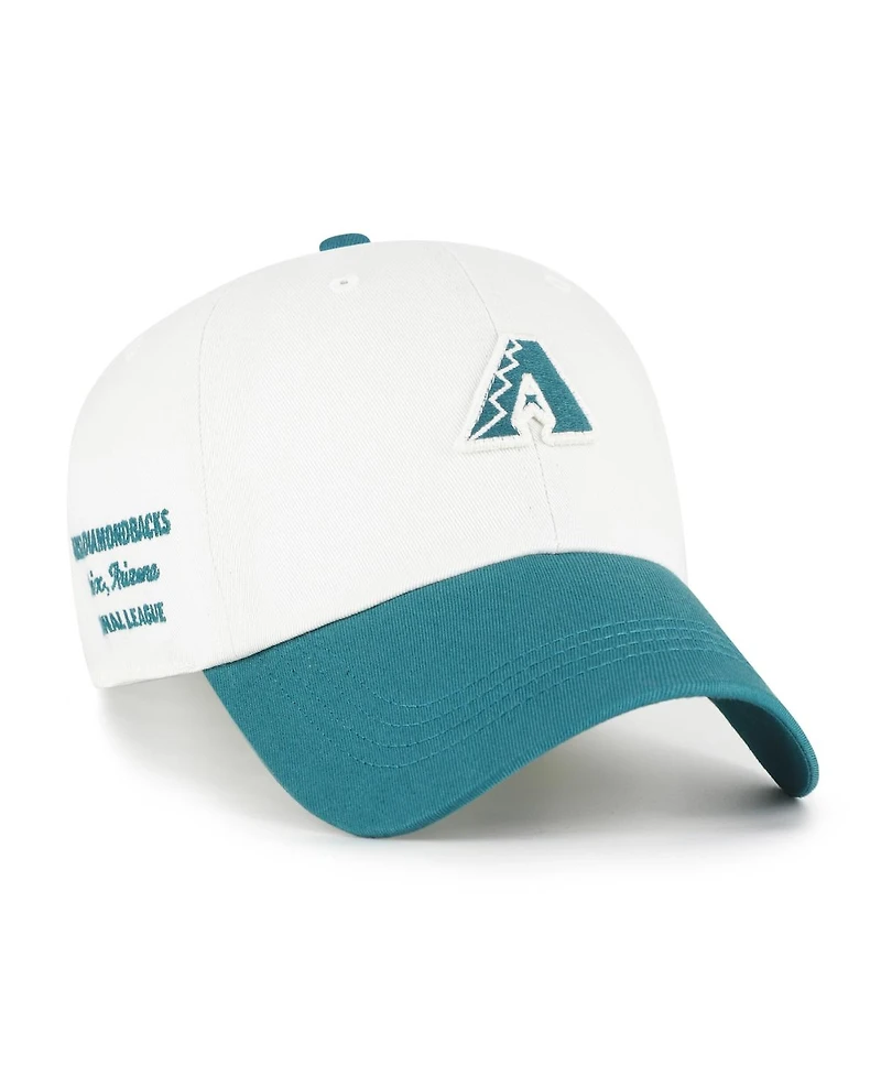 '47 Brand Men's White/Teal Arizona Diamondbacks Contemporary Tonal Clean Up Adjustable Hat