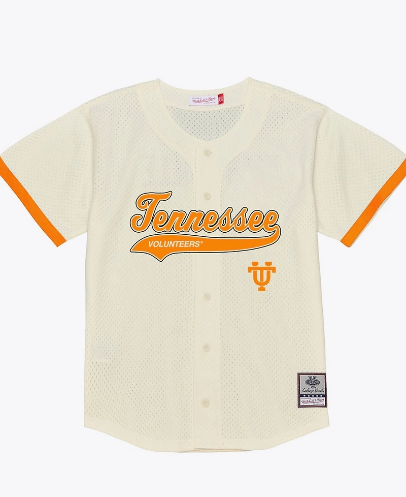 Mitchell & Ness Men's Cream Tennessee Volunteers Mesh Button-Up Batting Practice Baseball Jersey