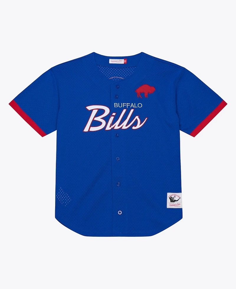 Mitchell & Ness Men's Royal Buffalo Bills Head Coach Mesh Full-Button Fashion Jersey