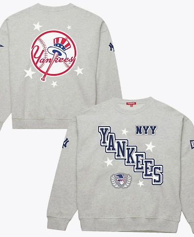 Mitchell & Ness Women's Heather Gray New York Yankees Pep Rally Sweatshirt