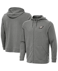 Antigua Men's Heather Black Philadelphia Eagles Effortless Full-Zip Hoodie Jacket