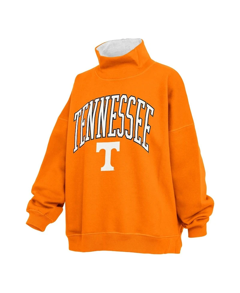 Pressbox Women's Tennessee Orange Volunteers Oversized Mock Neck Sweatshirt