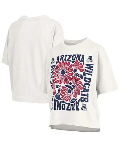 Pressbox Women's White Arizona Wildcats Elena Oversized Slub T-Shirt