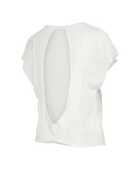 Pressbox Women's White Oregon Ducks Nelson Movement Open Back Slub T-Shirt