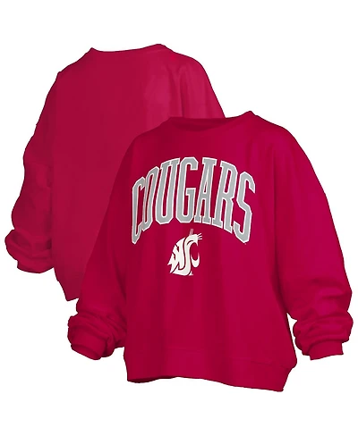 Pressbox Women's Crimson Washington State Cougars Janise Fleece Sweatshirt