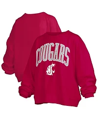 Pressbox Women's Crimson Washington State Cougars Janise Fleece Sweatshirt