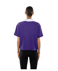 New Era Women's Purple Baltimore Ravens Throwback Boxy Cropped Polo Shirt