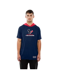 New Era Men's Navy Houston Texans Combine Authentic Hooded Raglan Short-Sleeve T-Shirt