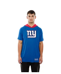 New Era Men's Royal York Giants Combine Authentic Hooded Raglan Short-Sleeve T-Shirt