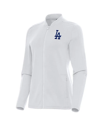 Antigua Women's White Los Angeles Dodgers Continual Full-Zip Jacket