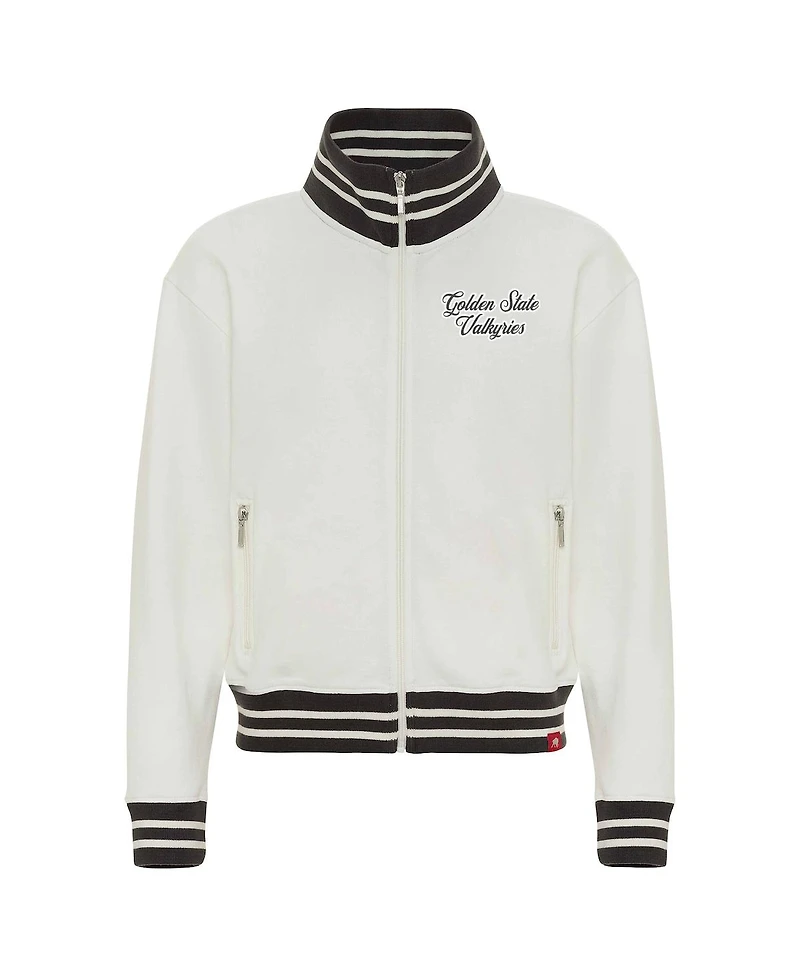 Sportiqe Women's Cream Golden State Valkyries Athletic Club Collection Sutton French Terry Full-Zip Jacket