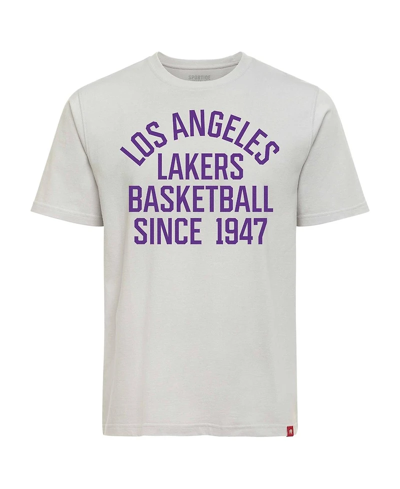 Sportiqe Men's and Women's Gray Los Angeles Lakers Genuine Issue Collection Duke T-Shirt