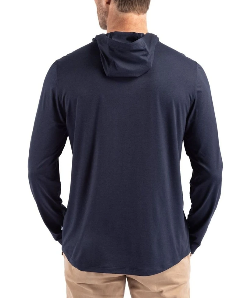 Cutter & Buck Men's Navy Chicago Bears Coastline Epic Comfort Eco Long Sleeve Hoodie T-Shirt